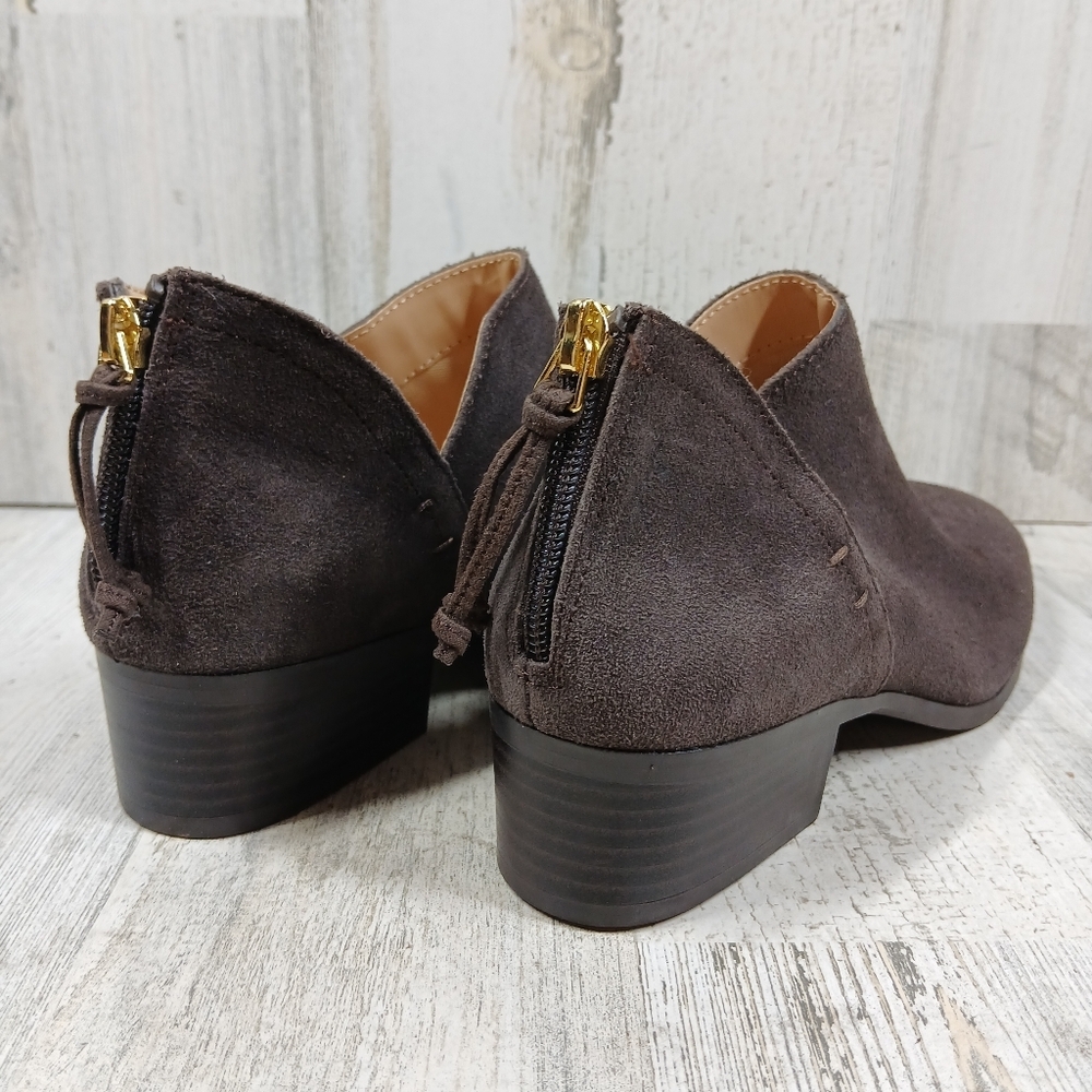 Kenneth Cole Reaction‎ Women's Suede Side Skip Gray Brown Suede Ankle Boots #523 - Picture 7 of 12